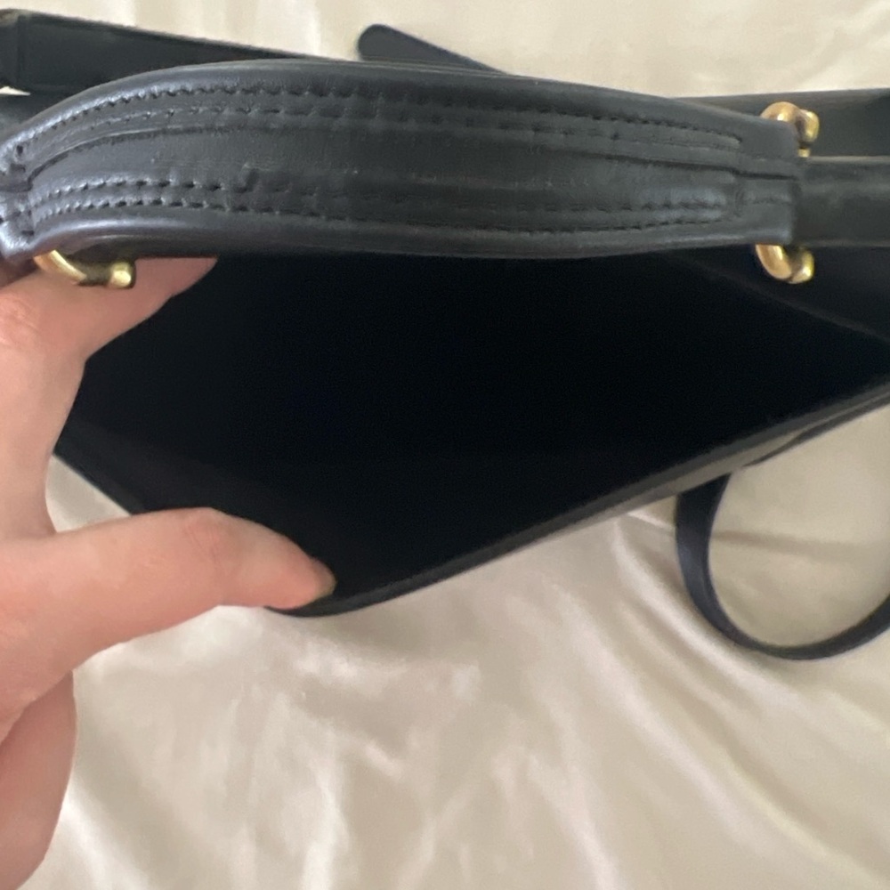 Vintage Coach Black Leather Willis Satchel Crossbody Bag – Authentic USA MADE - Picture 4 of 9